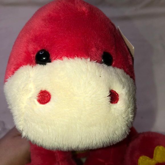 NWT Nat & Jules Pink & Green Dinosaur Plush,Dog Toy, Soft and Cuddley, Rattles - Picture 7 of 7